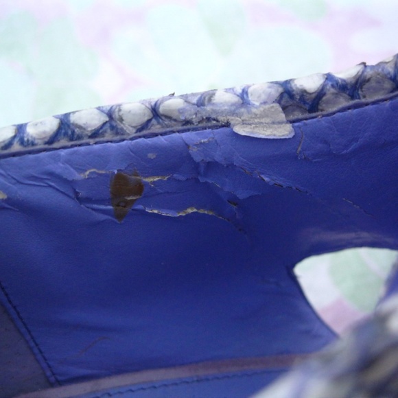 Kelsi Dagger Lavender Suede Snakeskin PeepToe Heel - Picture 8 of 8